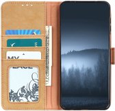 KHAZNEH Motorola Moto E20 / E40 Hoesje Portemonnee Book Case Khaki