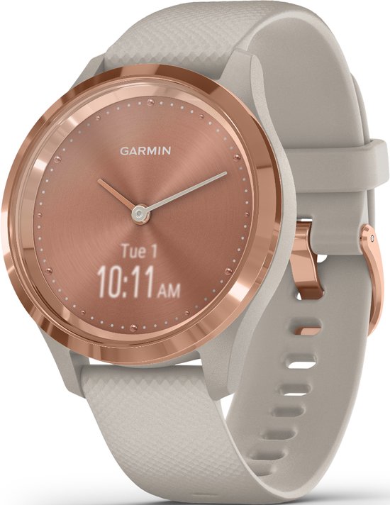 Garmin Vivomove 3S Hybrid Smartwatch - Echte wijzers - Verborgen touchscreen - Connected GPS - Rose Gold/Tundra