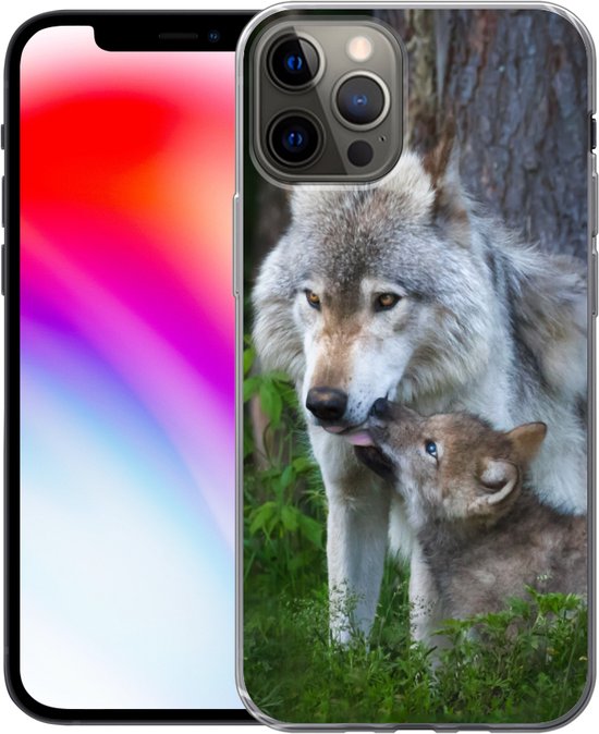 Coque iPhone 13 Pro - Loup - Mousse - Forêt - Chiot - Siliconen