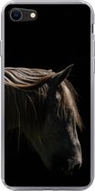 Geschikt voor iPhone SE 2020 hoesje - Paard - Dieren - Wit - Siliconen Telefoonhoesje