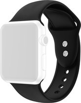 By Qubix Siliconen sportbandje - Zwart - Dubbele druksluiting - Geschikt voor Apple Watch 38mm - 40mm - 41mm - Compatible Apple watch bandje -