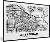 Fotolijst incl. Poster - Kaart - Amsterdam - Nederland - 60x40 cm - Posterlijst