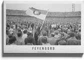 Walljar - Feyenoord supporters '71 - Muurdecoratie - Canvas schilderij