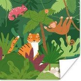 Poster Jungle - Animaux - Sauvage - 100x100 cm XXL