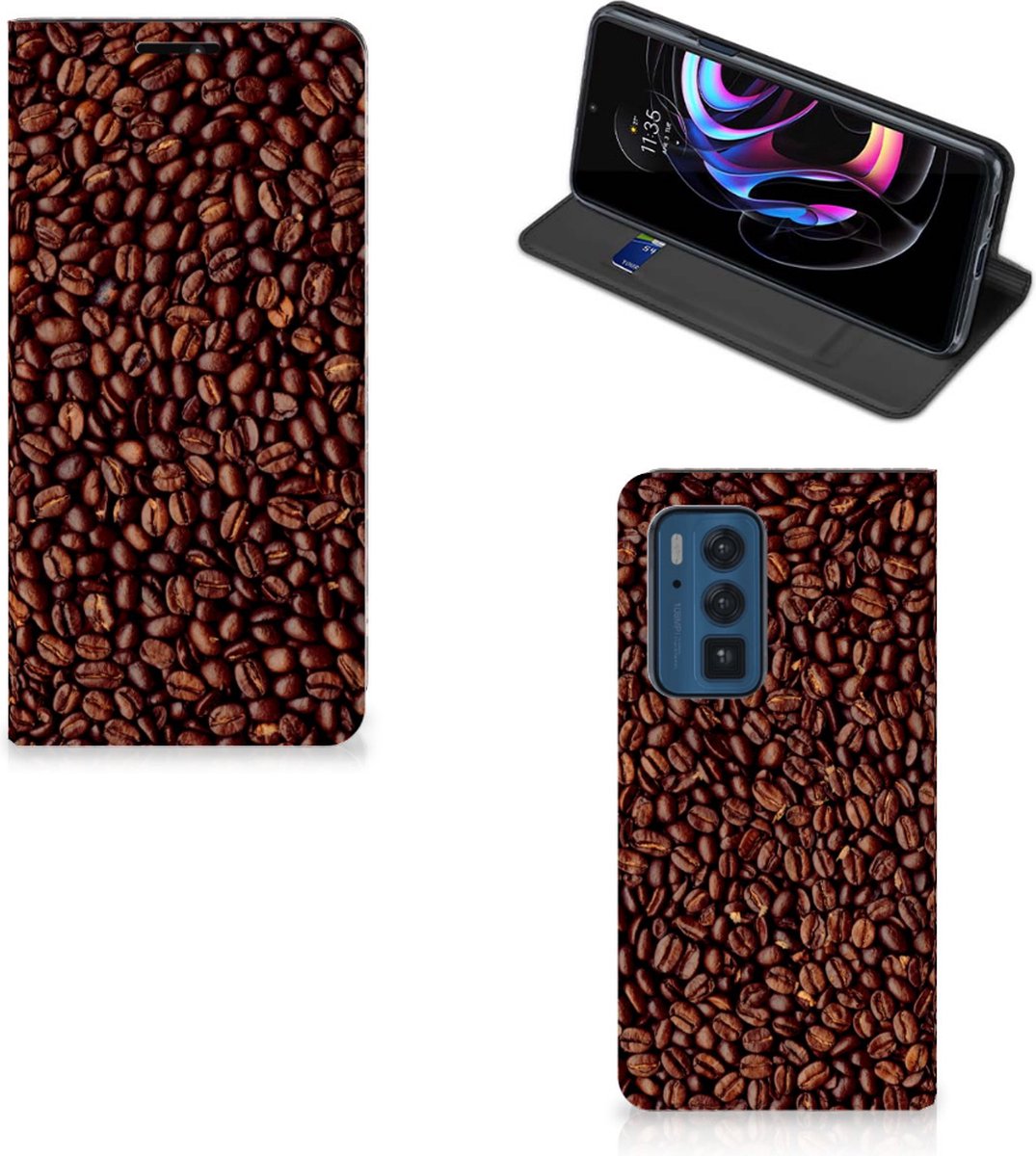 Motorola Edge 20 Pro Flip Style Cover Koffiebonen