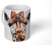 Mok - Koffiemok - Jongens - Giraffe - Dieren - Kop - Portret - Kind - Meisjes - Mokken - 350 ML - Beker - Koffiemokken - Theemok