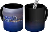 Magische Mok - Foto op Warmte Mok - New York - Skyline - Nacht - 350 ML