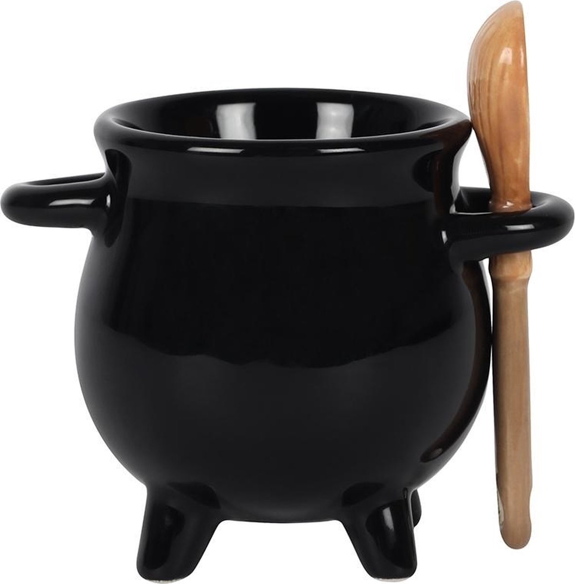 Something Different - Cauldron with Broom spoon Eierdop - Zwart