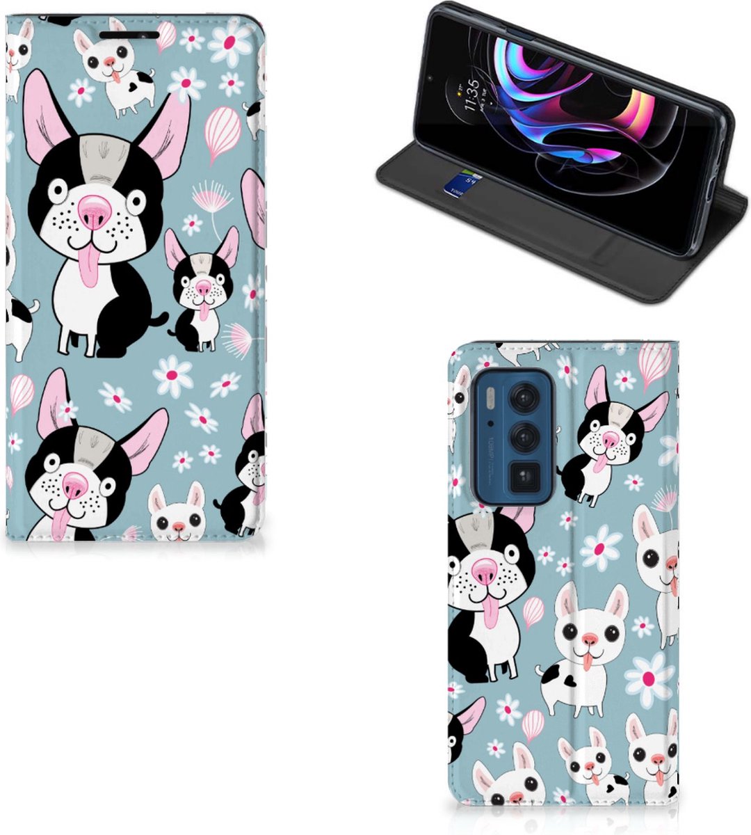 Standcase Hoesje voor Motorola Edge 20 Pro Hoesje maken Hondjes