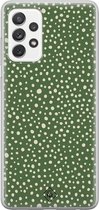 Samsung A52s hoesje siliconen - Green dots | Samsung Galaxy A52s case | groen | TPU backcover transparant