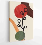 Botanische abstracte kunst achtergronden vector. Zomers vierkant spandoek 3 - Moderne schilderijen – Verticaal – 1931385659 - 40-30 Vertical