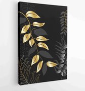 Luxe gouden behang. Zwarte en gouden abstracte achtergrond 2 - Moderne schilderijen – Verticaal – 1932245417 - 80*60 Vertical