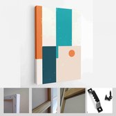Set van abstracte geometrische kunst aan de muur. Halverwege de eeuw illustratie in minimalistische stijl voor wanddecoratie achtergrond - moderne kunst canvas - verticaal - 187545