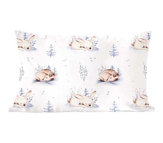 Sierkussens - Kussentjes Woonkamer - 50x30 cm - Winter - Haas - Hert - Kerstversiering - Kerstdecoratie voor binnen - Woonkamer