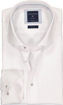 Profuomo Originale slim fit overhemd - twill - wit (contrast) - Strijkvrij - Boordmaat: 41