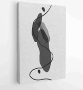 Zwart-wit abstracte muurkunst achtergrond vector 4 - Moderne schilderijen – Verticaal – 1909205668 - 80*60 Vertical