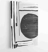 Zwart-wit abstracte muurkunst achtergrond vector 1 - Moderne schilderijen – Verticaal – 1909205677 - 40-30 Vertical