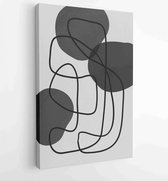 Zwart-wit abstracte muurkunst achtergrond vector 3 - Moderne schilderijen – Verticaal – 1909205650 - 115*75 Vertical