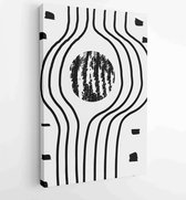 Zwart-wit abstracte muurkunst achtergrond vector 1 - Moderne schilderijen – Verticaal – 1909205614 - 50*40 Vertical