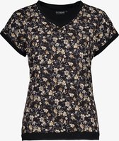 TwoDay dames T-shirt met bloemenprint - Zwart - Maat XXL