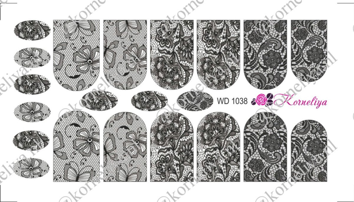 Goedkoopste Water Decal - Nail Wrap WD 1038