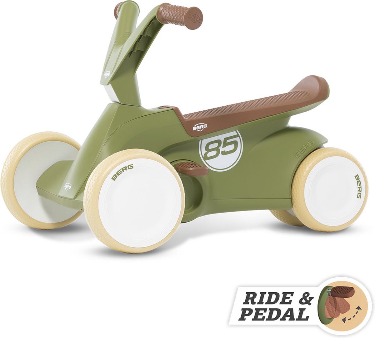 BERG GO2 Retro Loopauto en Trapauto - Speelgoed vanaf 1 jaar - Uitklapbare pedalen - 10 tot 30 maanden - Groen — afbeelding 9