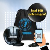 Minisoccerbal bal aan touw - Voetbaltrainer - Sense ball - Deluxe pakket - Zwart