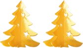 2x stuks hangdecoratie kerstboom goud 35 cm