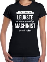 Dit is hoe de leukste en meest geweldige machinist eruit ziet cadeau t-shirt - zwart voor dames - beroepen shirt L