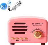 BT01 Retro Bluetooth draadloze mini-luidspreker Draagbare radio-ondersteuning TF-kaart (roze)