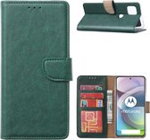 Hoesje geschikt voor Moto G10 Hoesje Book case / Hoesje geschikt voor Moto G20 Hoesje / Hoesje geschikt voor Moto G30 Hoesje Portemonnee Book Case - Kaarthouder & Magneetlipje met Pasjeshouder - Groen