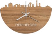 Skyline Klok Den Helder Eikenhout - Ø 40 cm - Stil uurwerk - Wanddecoratie - Meer steden beschikbaar - Woonkamer idee - Woondecoratie - City Art - Steden kunst - Cadeau voor hem - Cadeau voor haar - Jubileum - Trouwerij - Housewarming -