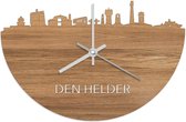 Skyline Klok Den Helder Eikenhout - Ø 40 cm - Woondecoratie - Wand decoratie woonkamer - WoodWideCities