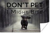 Affiche avec citation - Chien - Proverbes - Ne pas caresser, je pourrais mordre - 90 x 60 cm
