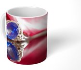 Mok - Diamanten ring met een saffier - 350 ML - Beker