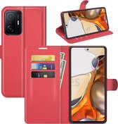 Xiaomi 11T / Xiaomi 11T Pro Hoesje - MobyDefend Kunstleren Wallet Book Case - Rood - GSM Hoesje - Telefoonhoesje Geschikt Voor: Xiaomi 11T / Xiaomi 11T Pro