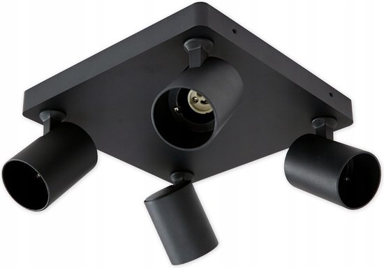 LCB - Spot plafond LED noir mat - 4 spots orientables - connexion GU10