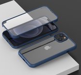 Mobiq - Rugged 360 Graden Full Body iPhone 13 Mini Hoesje - blauw