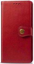 Mobiq - Klassieke Wallet Case Met Sluiting iPhone 12 / iPhone 12 Pro 6.1 inch - Rood