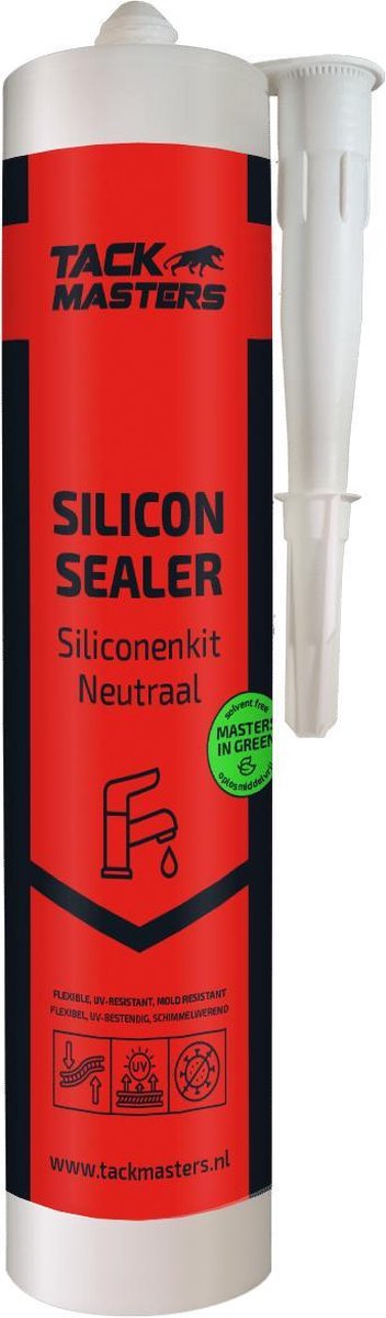 Tackmasters® Siliconenkit Crème Wit RAL 9001 - Koker 310 ml - Neutrale Siliconenkit - Afdichtingskit - Sanitairkit - Afdichtingsmiddel