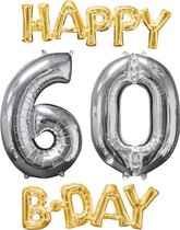‘Happy Birthday 60’ Goud Zilver