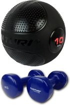 Tunturi - Fitness Set - Vinyl Dumbbell 2 x 4 kg  - Slam Ball 10 kg