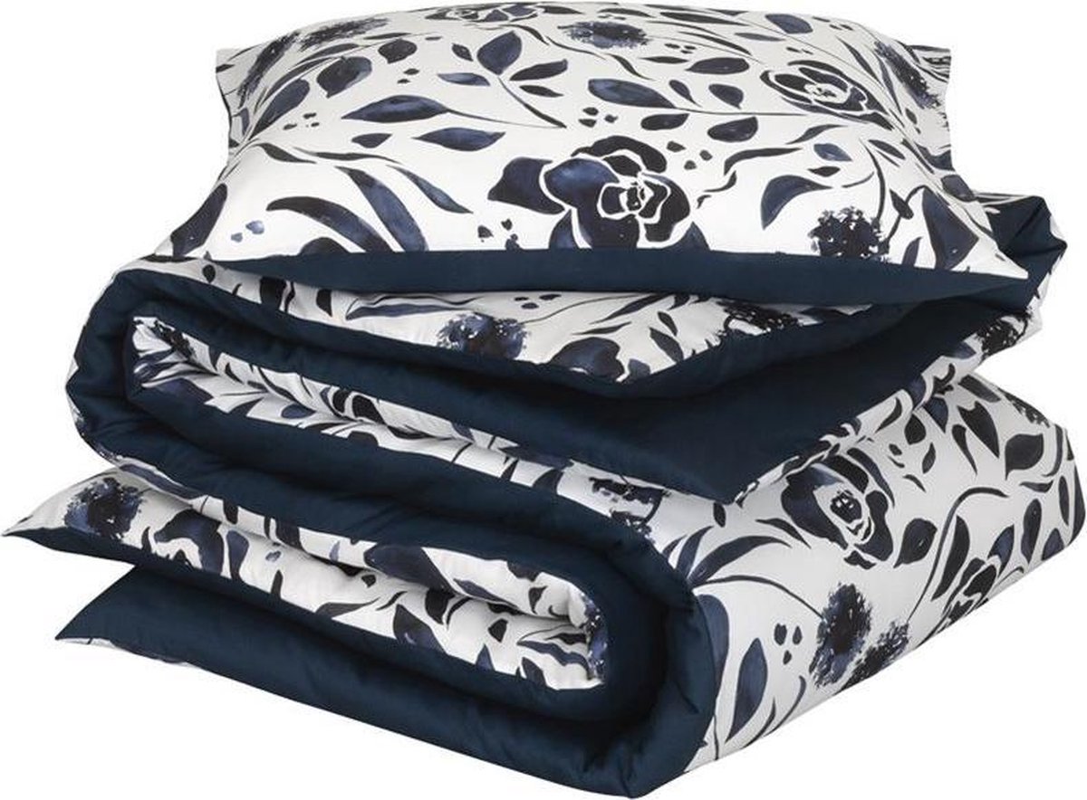 De Witte Lietaer Dekbedovertrek Katoen Satijn Meadow - Eenpersoons - 140 x 200/220 cm - Blauw