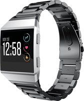 Stalen Smartwatch bandje - Geschikt voor  Fitbit Ionic stalen bandje - zwart - Strap-it Horlogeband / Polsband / Armband