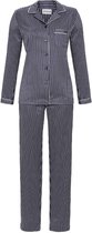 Satijnen dames pyjama blauw gestreept