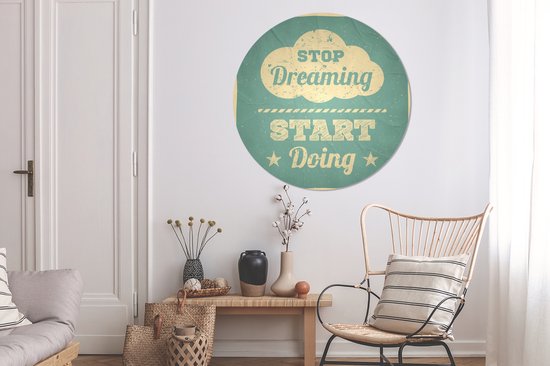 Texte de motivation sur un papier plié en aluminium cercle mural