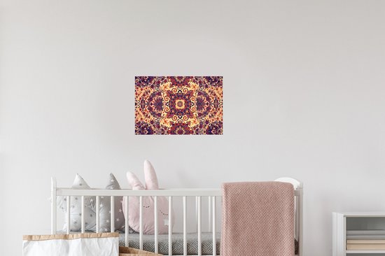 Stickers muraux - Film autocollant - Tapis persan - Motifs - Rouge - Jaune - 30x20 cm - Film adhésif - Stickers muraux chambre d'enfant - Papier peint autocollant - Papier peint autocollant - Film autocollant