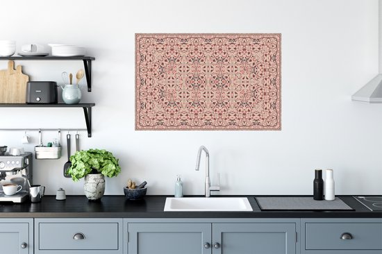 Stickers muraux - Tapis Persan - Tapis - Motifs - Rose - 90x60 cm - Film Adhésif