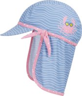 Playshoes - UV-zonnepet voor meisjes - Krab - Lichtblauw/roze - maat L (53CM)