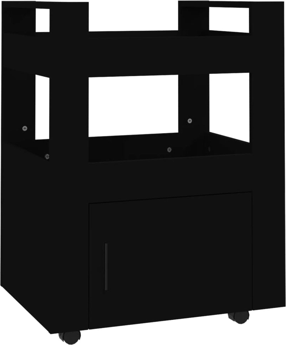 vidaXL Keukentrolley 60x45x80 cm bewerkt hout zwart